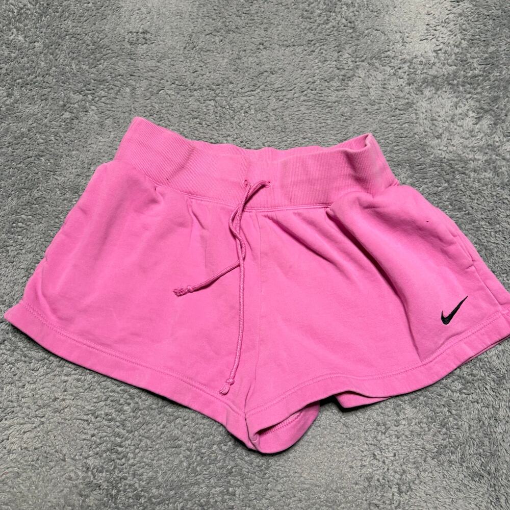 Nike Sportswear Loose Fit High Rise Shorts Womens Large Pink Sweat